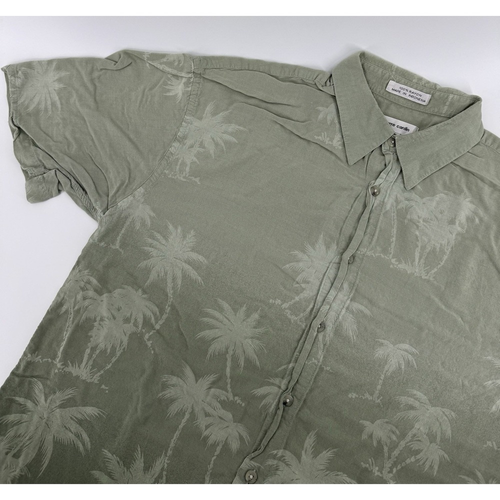 Pierre Cardin Hawaiian Shirt Men's Size L 100% Rayon‎ Floral Tropical Aloha - Picture 2 of 7